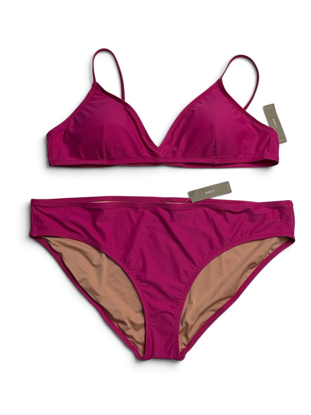 NWT J.Crew Radiant Fuchsia Bikini Set 2-Piece Top 2X Bottom 2X BC112 BC114